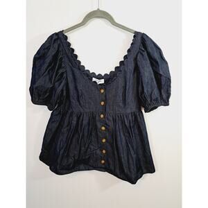 Kika Vargas For Target New! Dark Wash Denim Button Up Top In Size XS